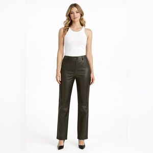 BCBG MaxAzria Olive Green Vegan Leather Pants